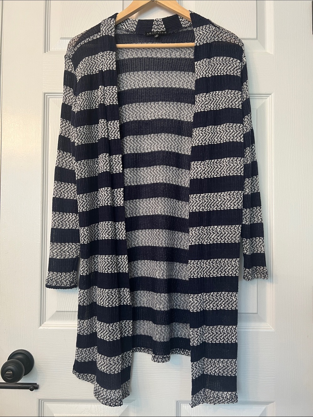 NWOT Striped Open-Front Cardigan Sweater - Navy and White